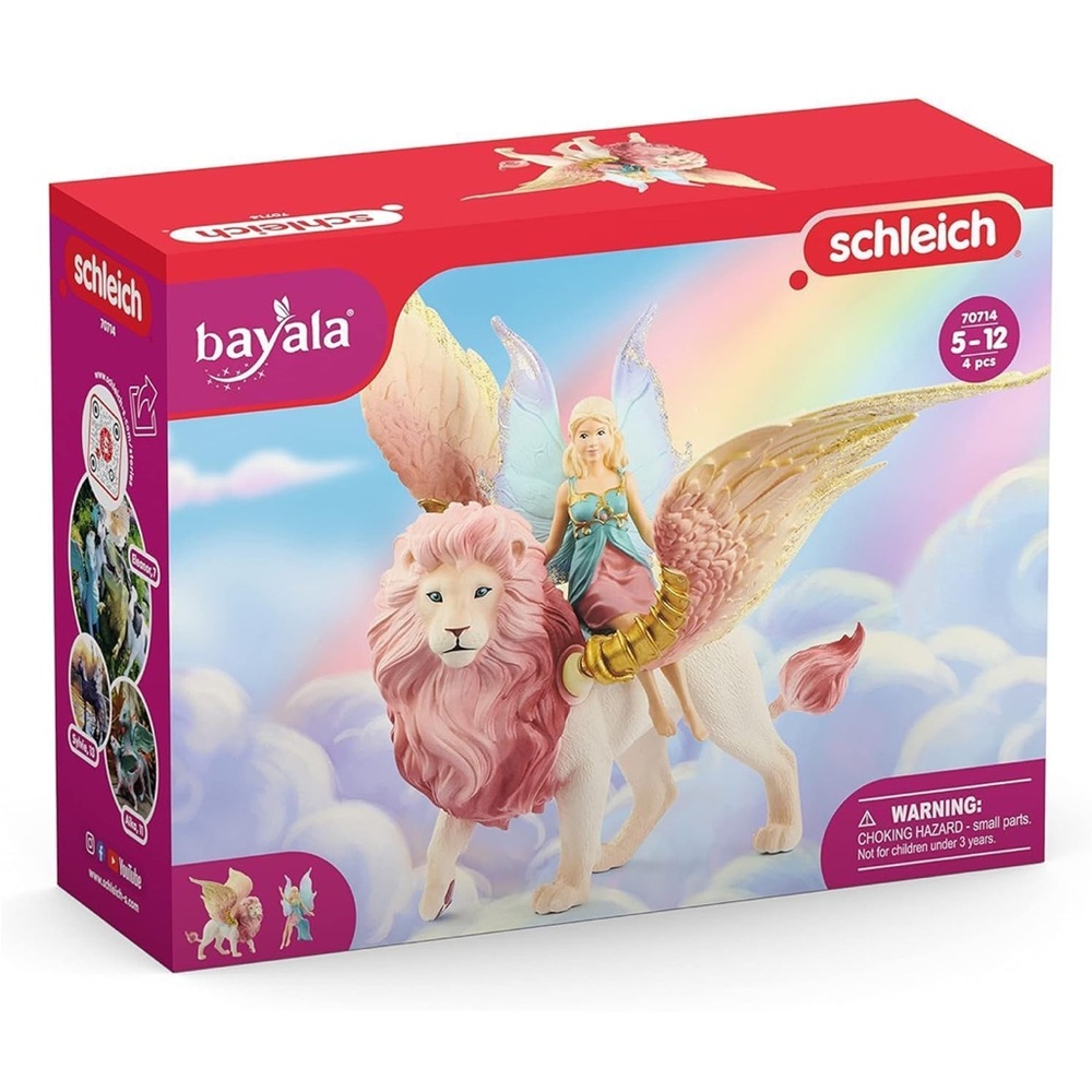 NEW Schleich Bayala Winged Fairy and Flying Lion Toy Set Action Figure, 70716